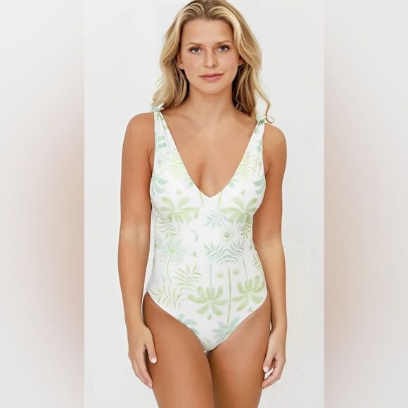 Citrine Laurel One piece bathing suit-Aqua Oasis XS - Picture 1 of 7